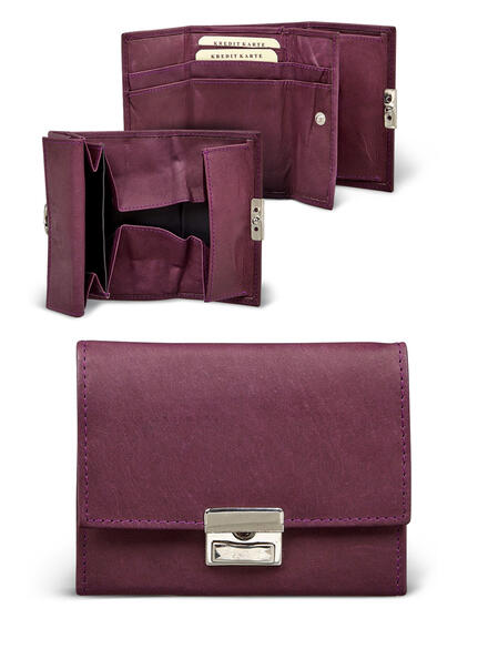 Damengeldbrse mit Schnalle aus echtem Nappaleder