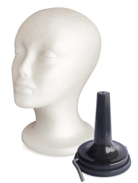 Perückenkopf kurz 26 cm + Saugfuß (Set)